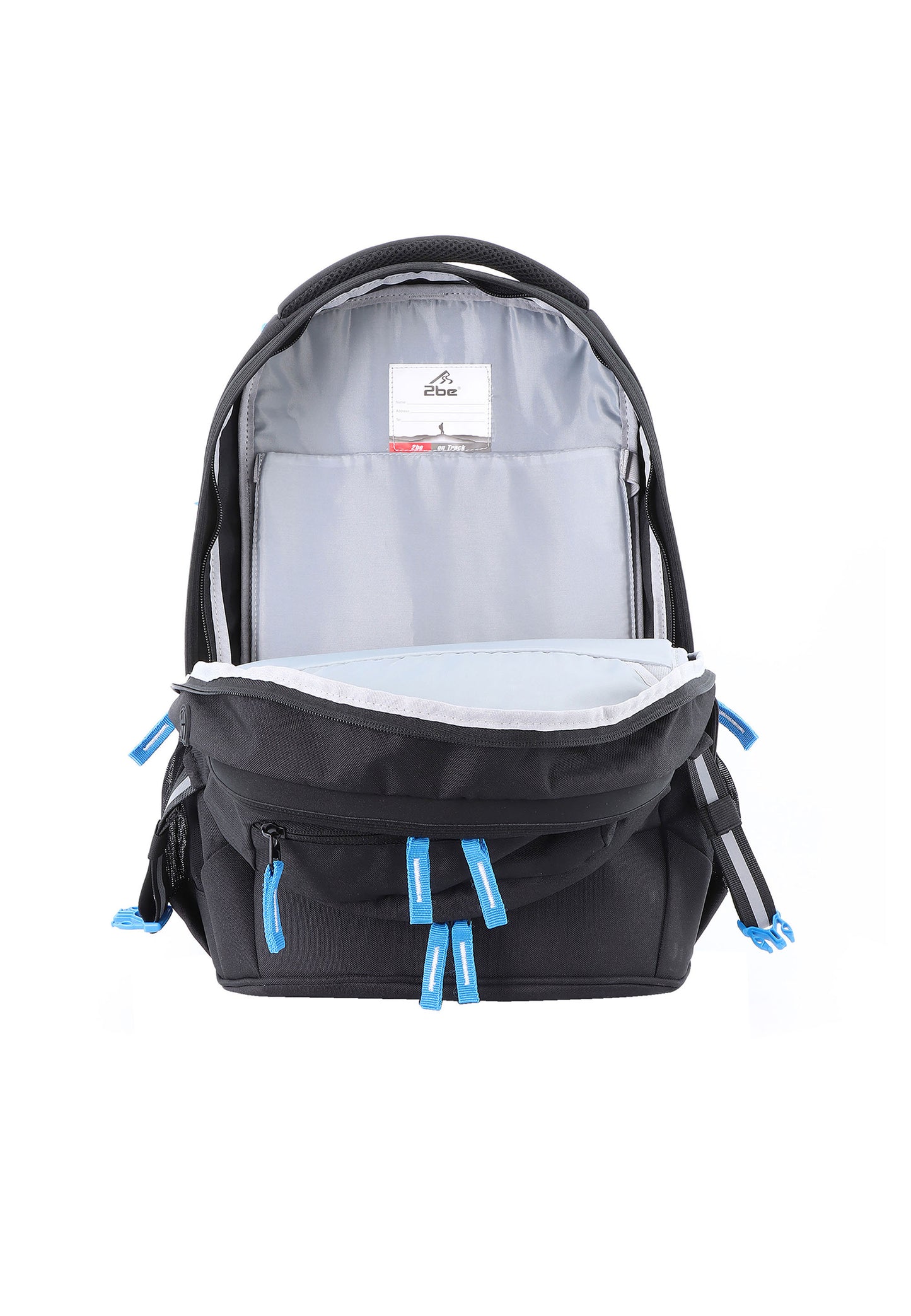 2be School Backpack with Ergonomic Spine-support and Reflective parts Black
