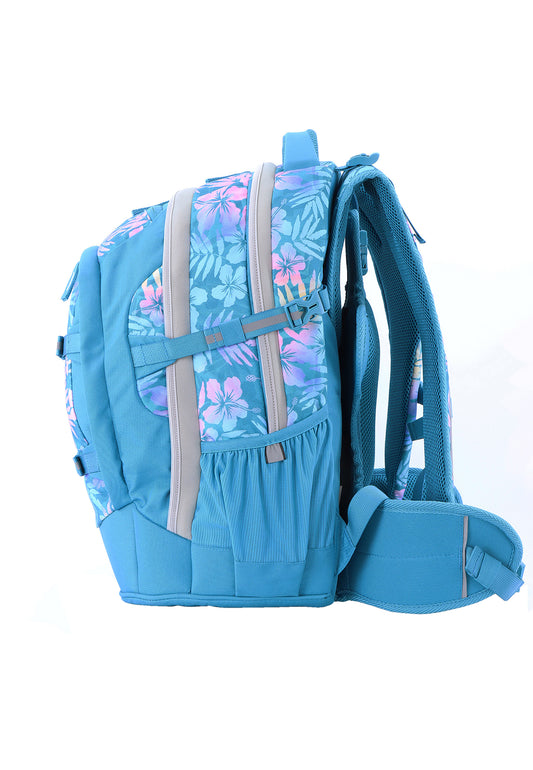 2be School Backpack with Ergonomic Spine-support and Reflective parts Turquoise