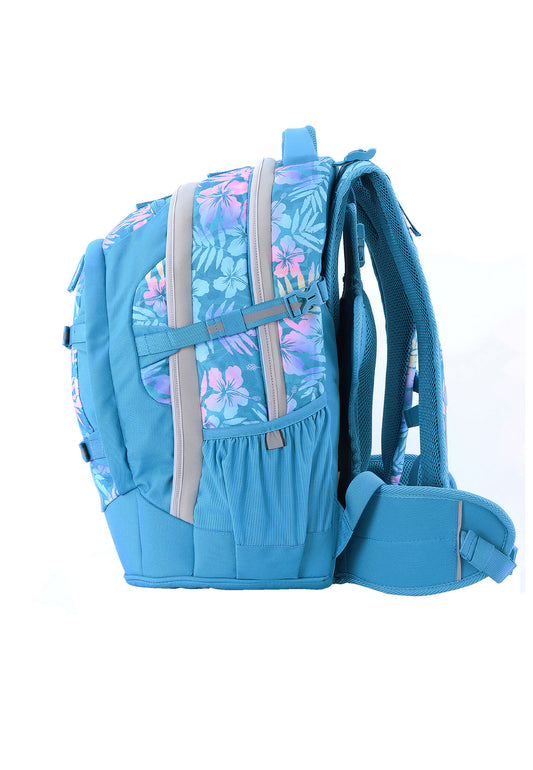2be School Backpack with Ergonomic Spine-support and Reflective parts Turquoise