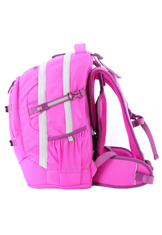 2be School Backpack with Ergonomic Spine-support and Reflective parts Fuchsia
