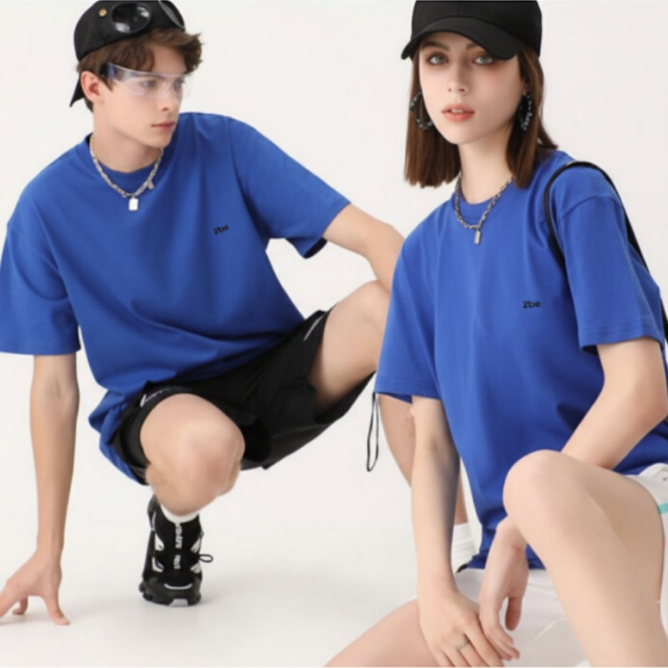 Unisex Oversized Royal Blue T-Shirt – “2be” Minimal Logo Edition
