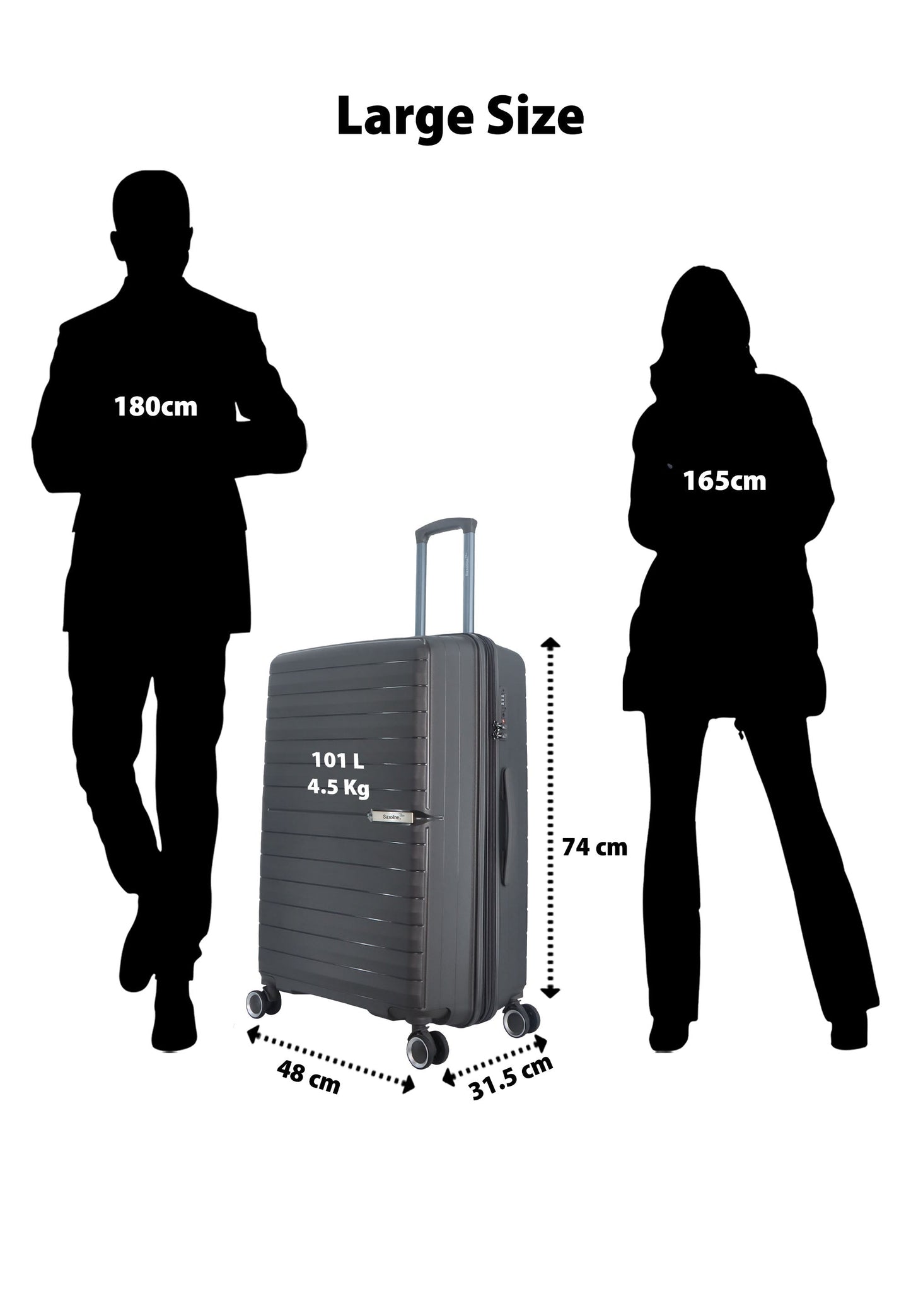 Saxoline Blue - Resort | Travel Luggage / Hard Suitcase / Trolley - Large - Anthracite