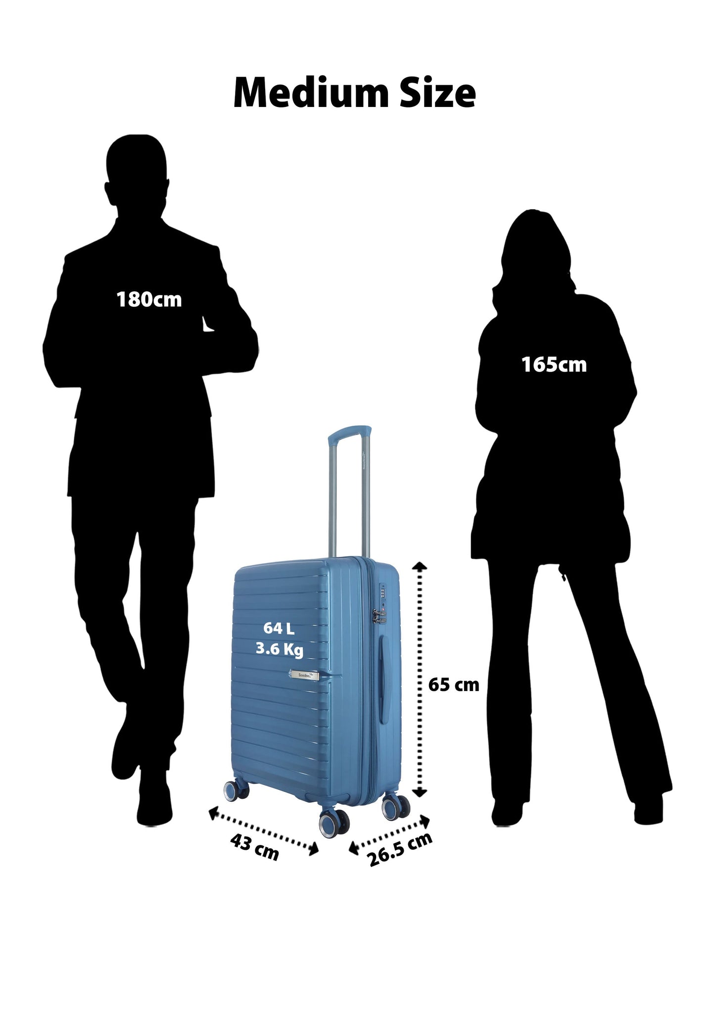 Saxoline Blue - Resort | Travel Luggage / Hard Suitcase / Trolley - Medium - Blue