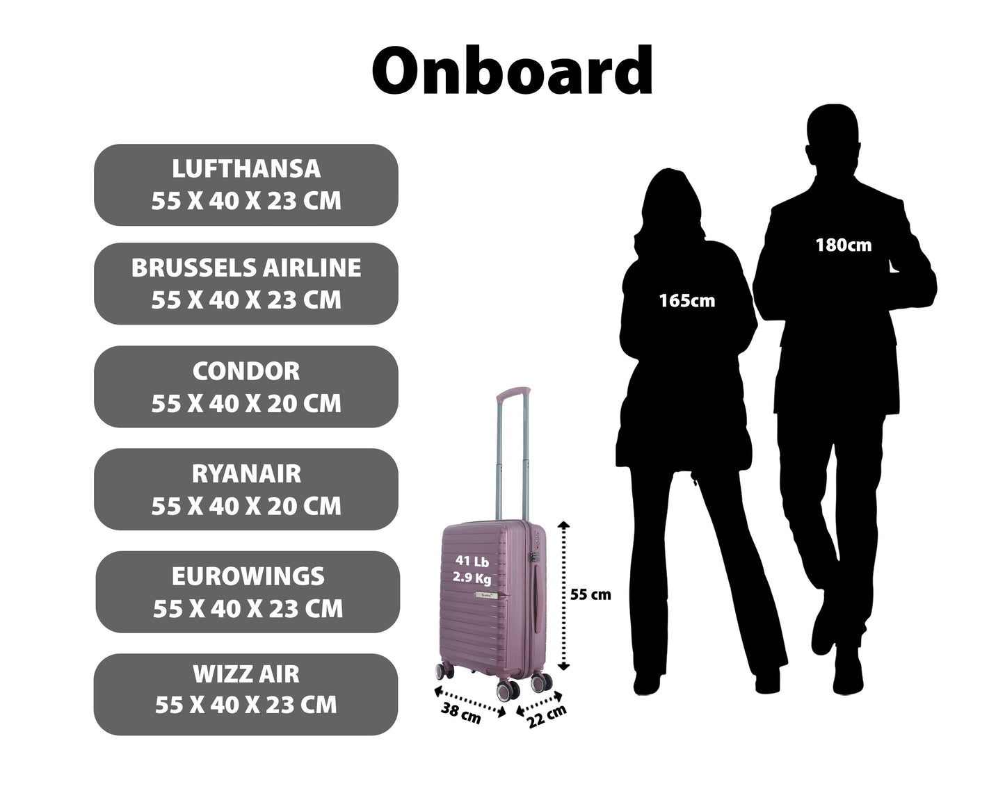 Saxoline Blue - Resort | Hand Luggage / Hard Suitcase / Trolley - Small - Purple