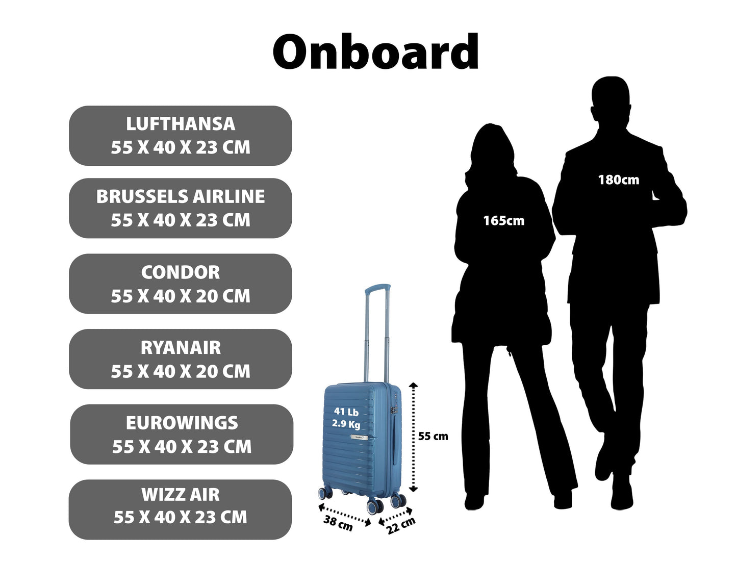 Saxoline Blue - Resort | Hand Luggage / Hard Suitcase / Trolley - Small - Blue