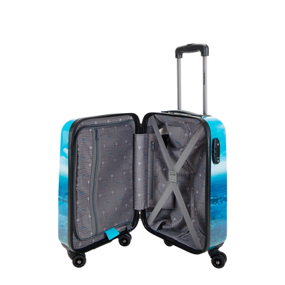Hard hand luggage printed of Saxoline blue 