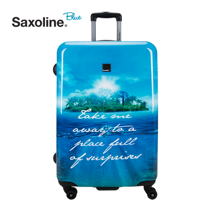 Printed hardshell suitcase of Saxoline Blue | luggageandbagsstore