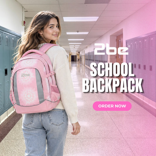 2be School Backpack with Laptop/Tablet Compartment, Reflective Details & Padded Straps