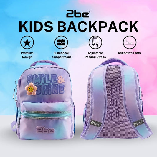 2be Smile and Shine Kids Backpack with Adjustable Straps & Reflective Parts