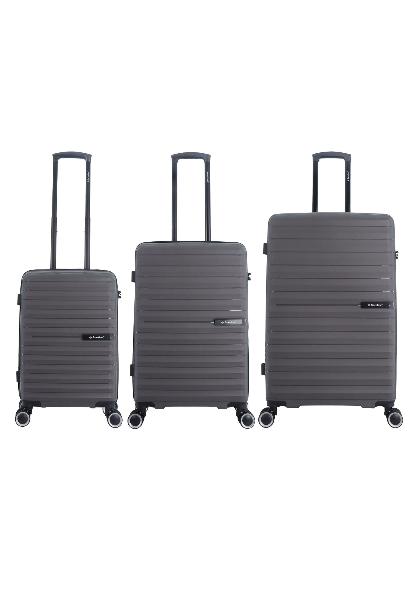 Saxoline Fiesta Travel Luggage Set / Hard SuitcaseSet  / Trolley Set - S/M/L -  Gray