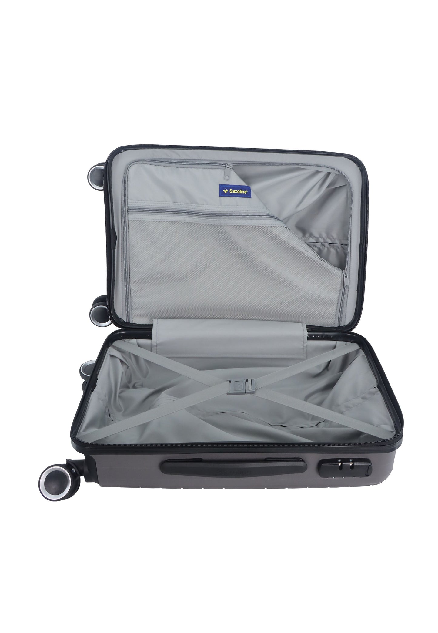 Saxoline Fiesta Carry on Luggage / Hard Suitcase / Trolley - Small - Gray