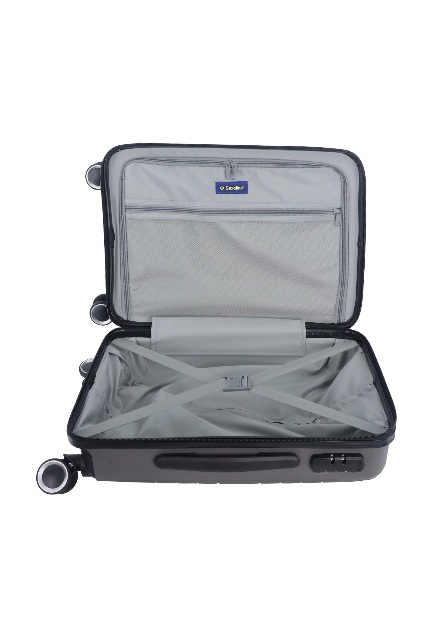 Saxoline Fiesta Carry on Luggage / Hard Suitcase / Trolley - Small - Gray