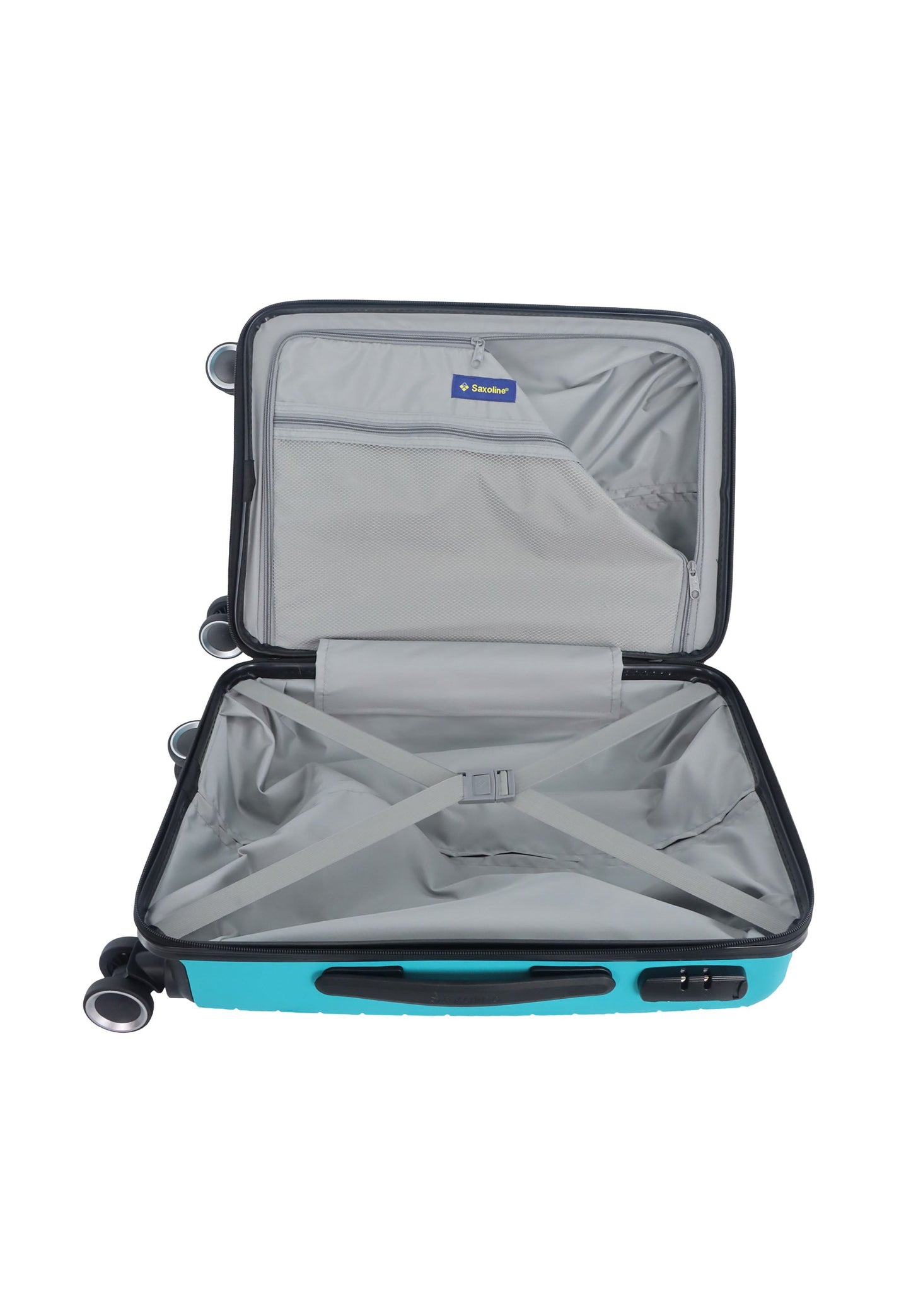 Saxoline Fiesta Carry on Luggage / Hard Suitcase / Trolley - Small - Turquoise