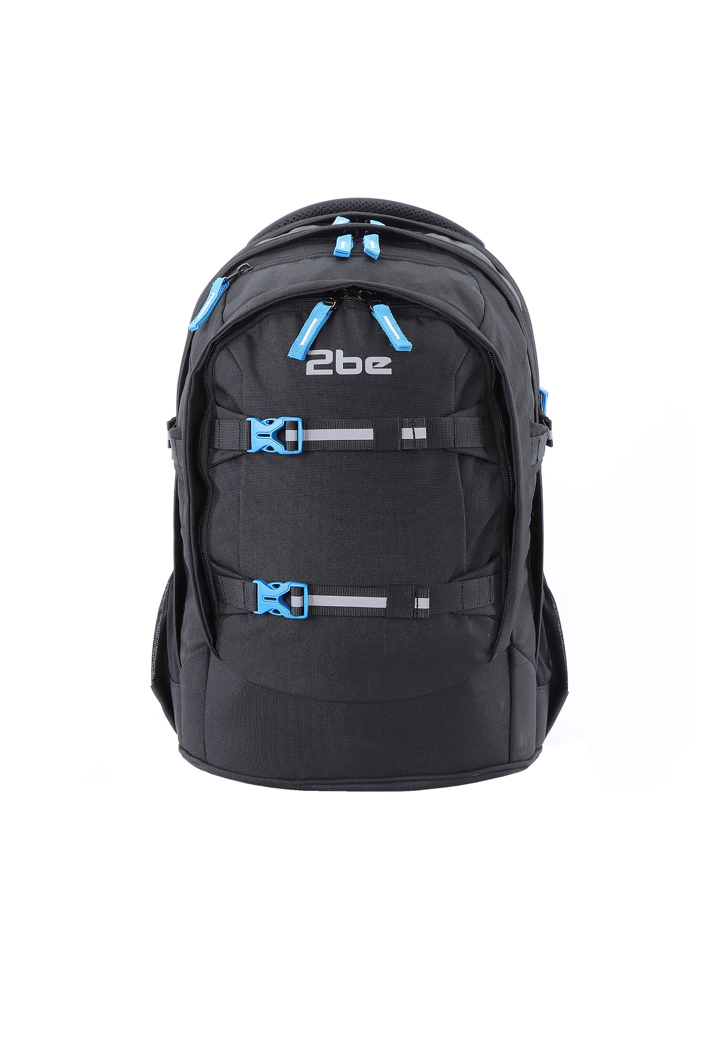 2be School Backpack with Ergonomic  Spine-support and Reflective parts Black