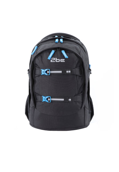 2be School Backpack with Ergonomic  Spine-support and Reflective parts Black