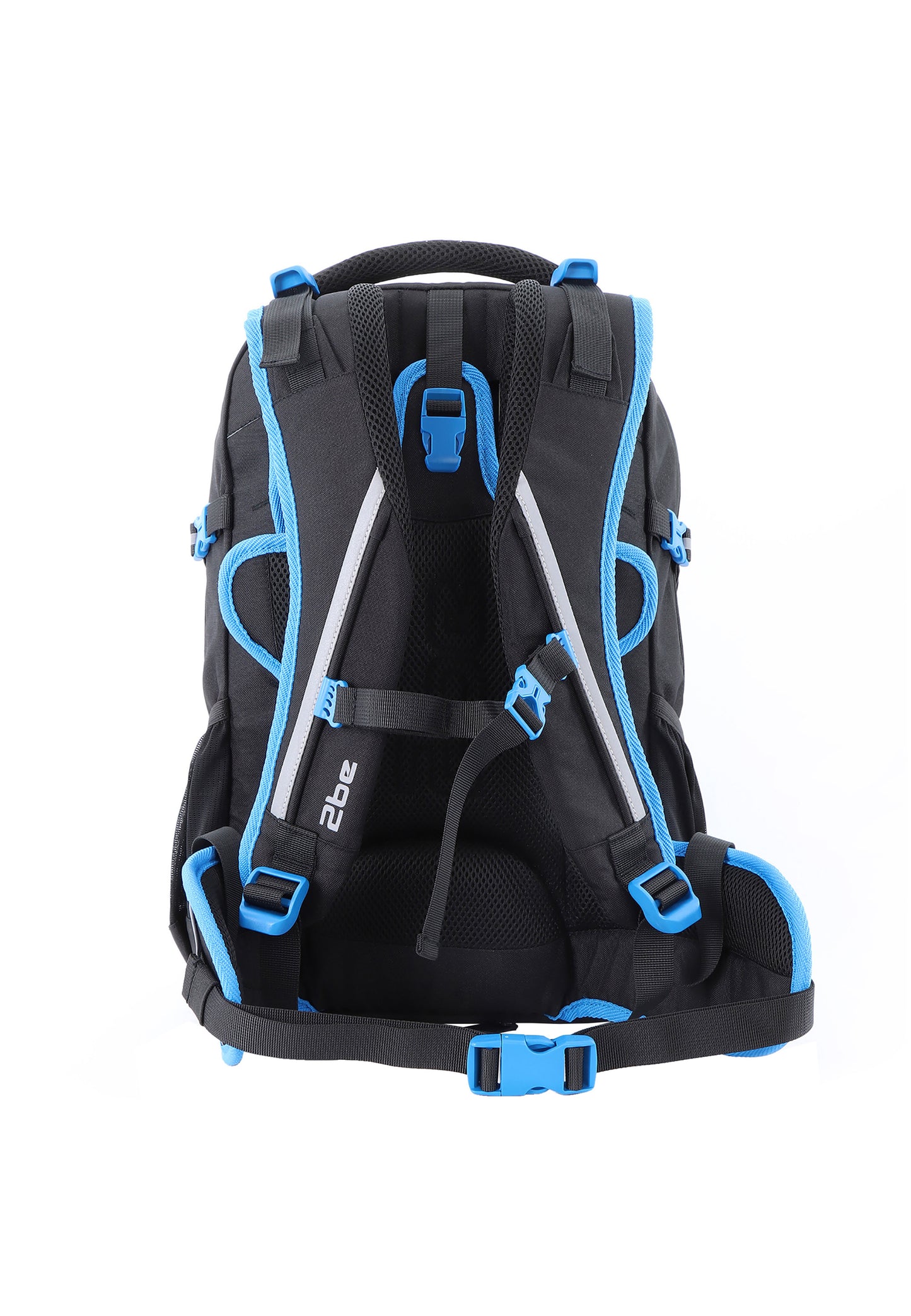 2be School Backpack with Ergonomic  Spine-support and Reflective parts Black