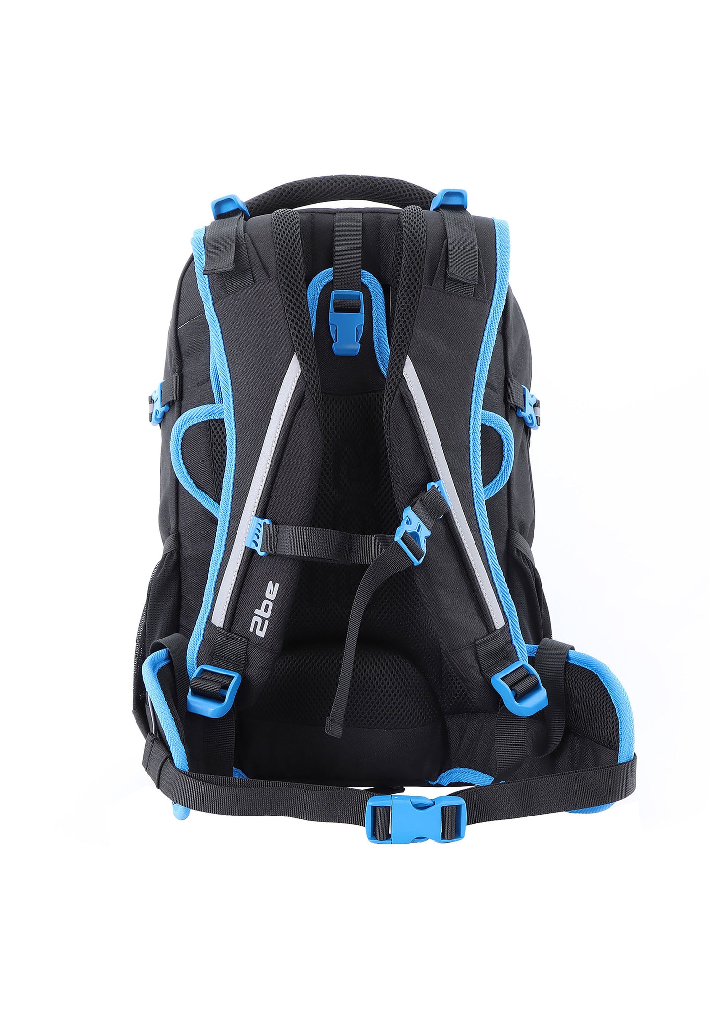 2be School Backpack with Ergonomic  Spine-support and Reflective parts Black