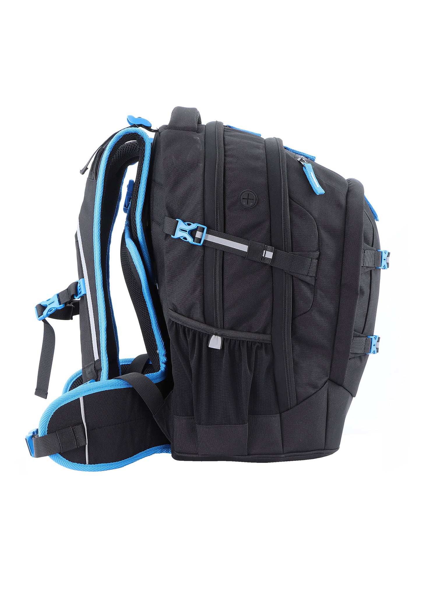 2be School Backpack with Ergonomic  Spine-support and Reflective parts Black