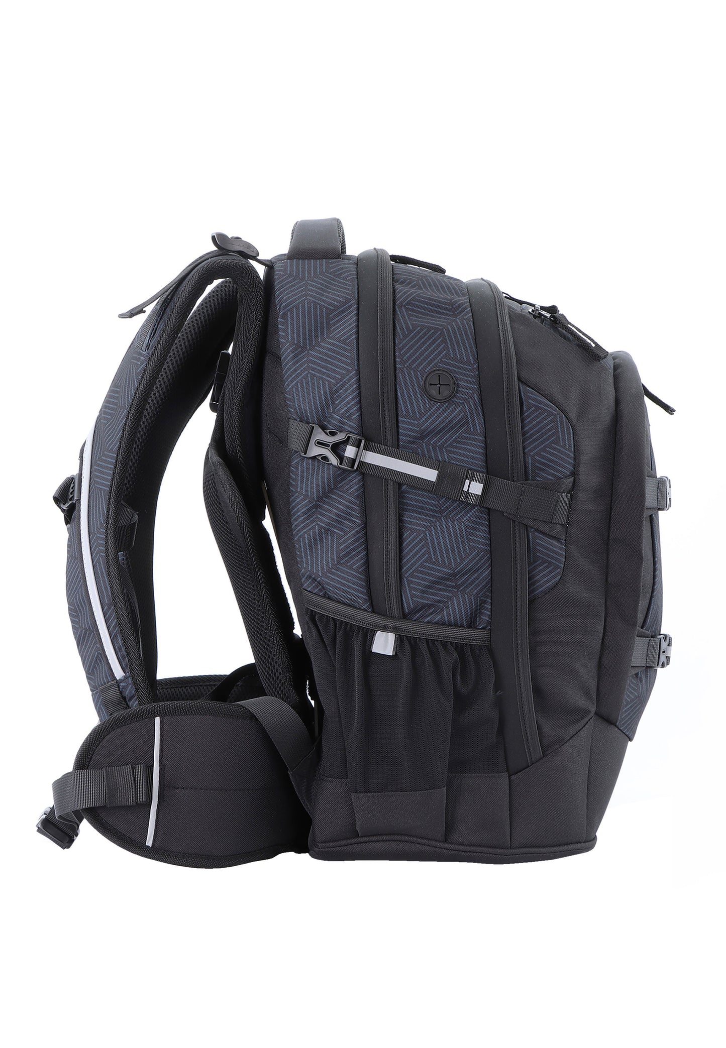 2be Ergonomic Backpack with Spine-support and Reflective parts Black With Print