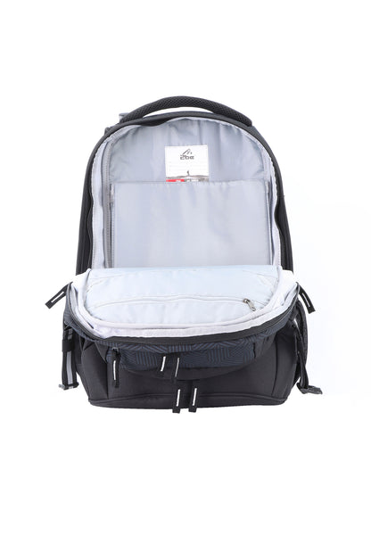 2be Ergonomic Backpack with Spine-support and Reflective parts Black With Print