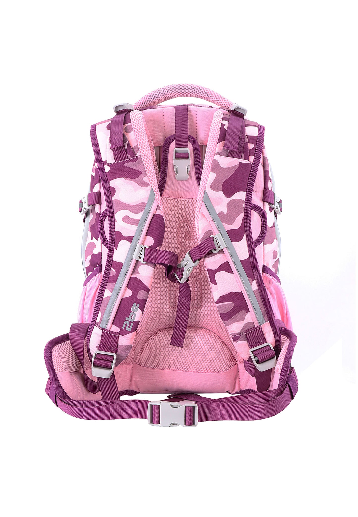 2be School Backpack with Ergonomic  Spine-support and Reflective parts Pink