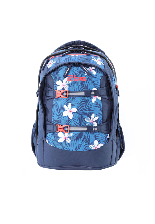 2be School Backpack with Ergonomic  Spine-support and Reflective parts Blue