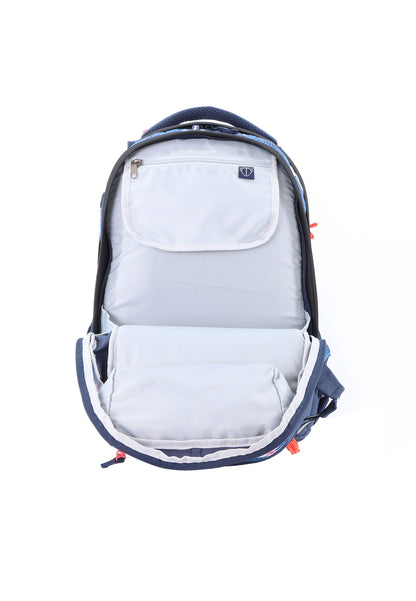 2be School Backpack with Ergonomic  Spine-support and Reflective parts Blue