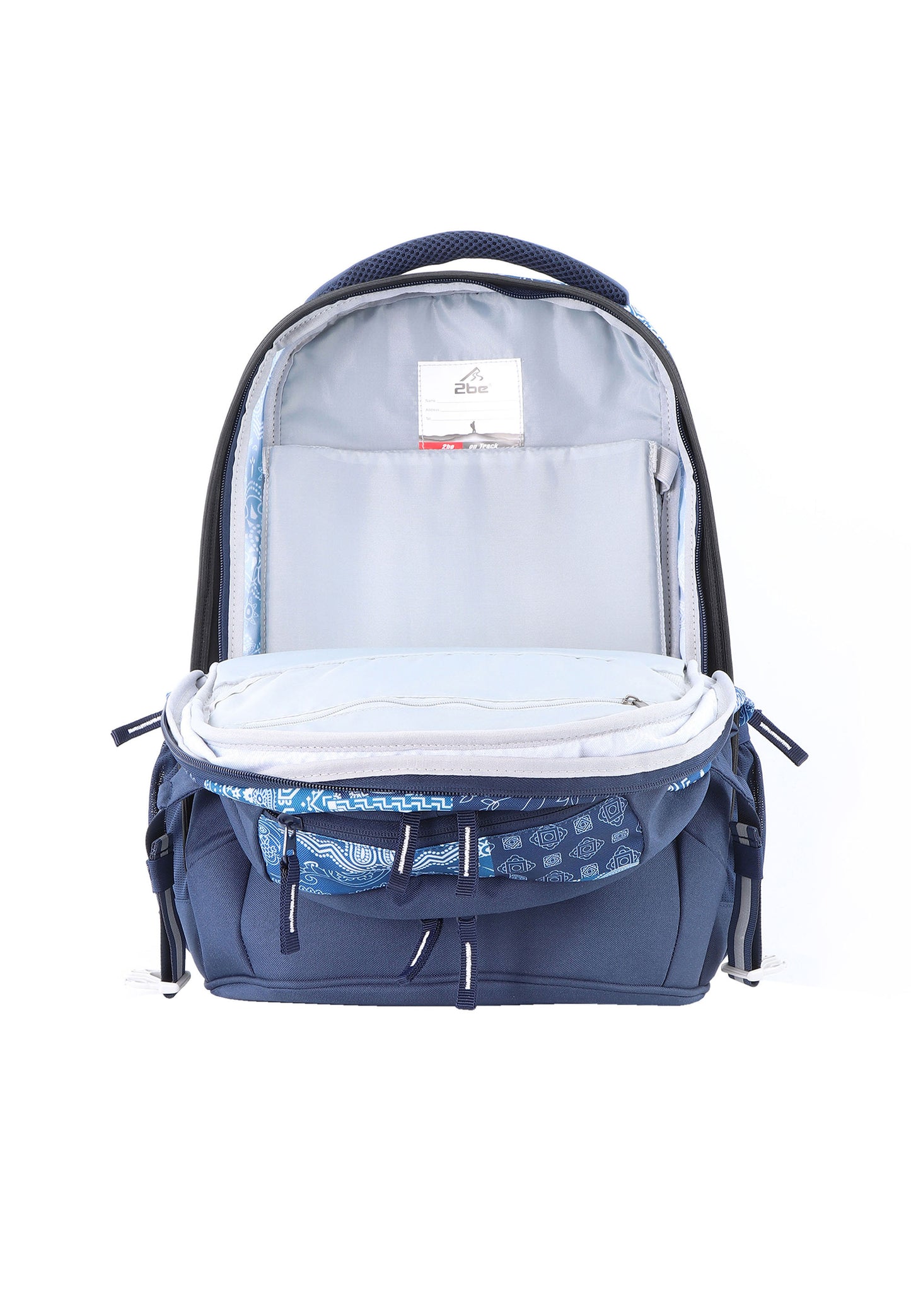 2be School Backpack with Ergonomic  Spine-support and Reflective parts Royal Blue
