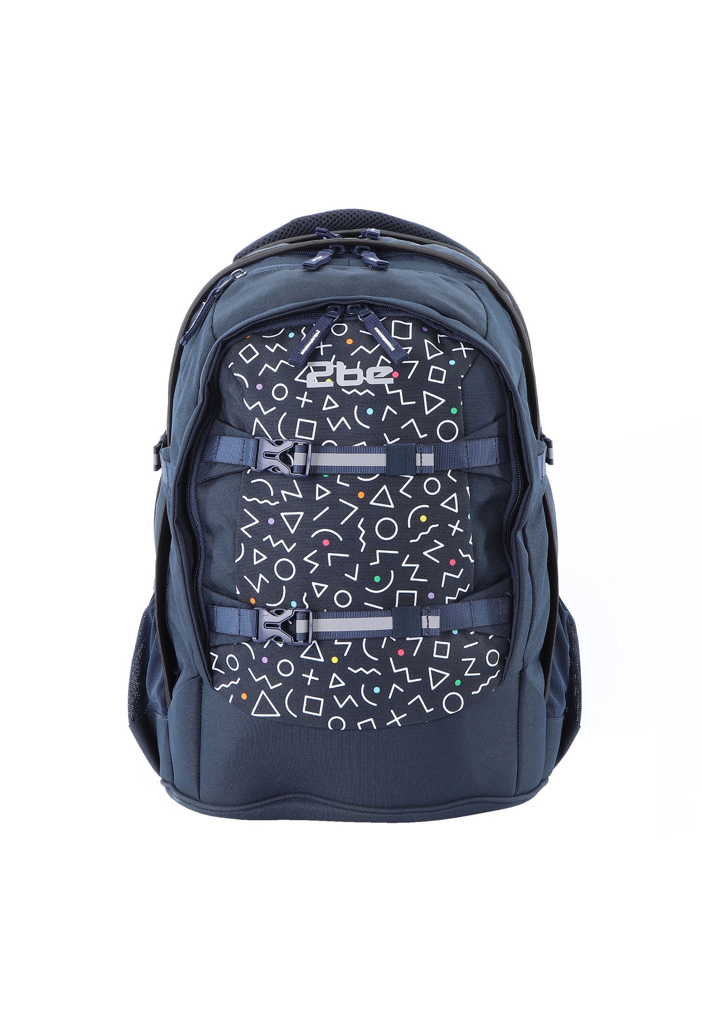 2be School Backpack with Ergonomic  Spine-support and Reflective parts Navy