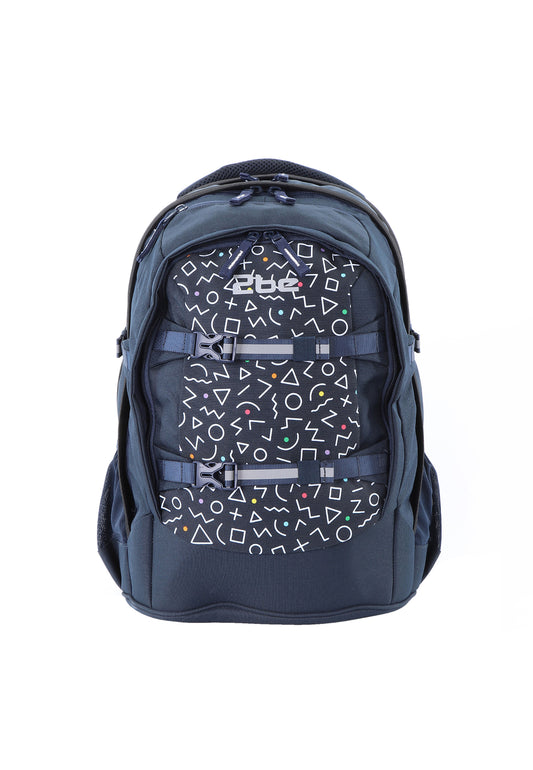 2be School Backpack with Ergonomic  Spine-support and Reflective parts Navy