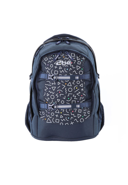 2be School Backpack with Ergonomic  Spine-support and Reflective parts Navy