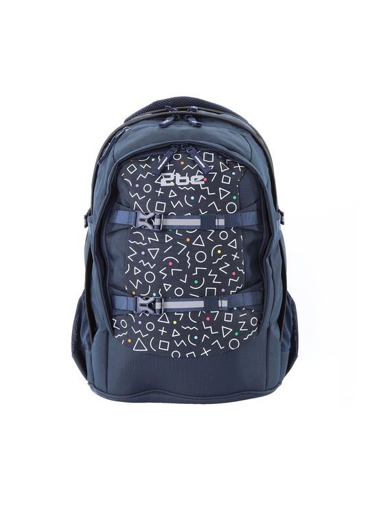 2be School Backpack with Ergonomic  Spine-support and Reflective parts Navy