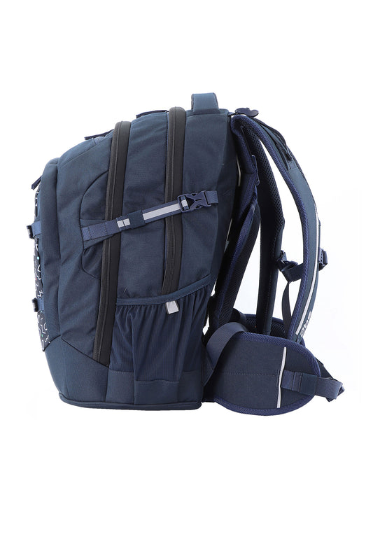 2be School Backpack with Ergonomic  Spine-support and Reflective parts Navy