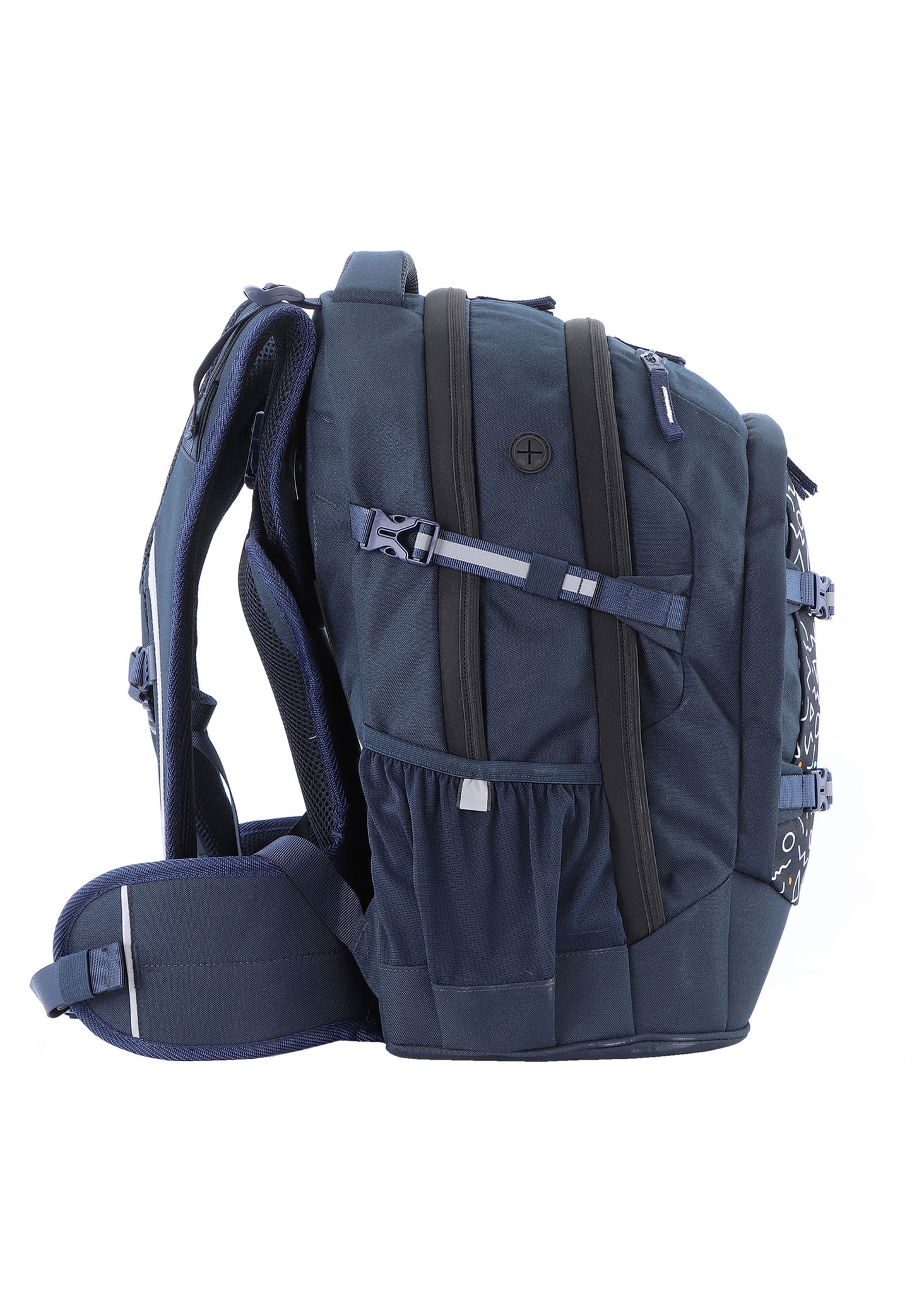 2be School Backpack with Ergonomic  Spine-support and Reflective parts Navy