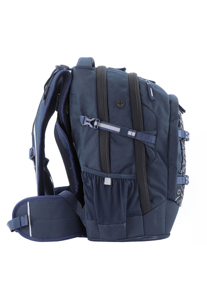 2be School Backpack with Ergonomic  Spine-support and Reflective parts Navy
