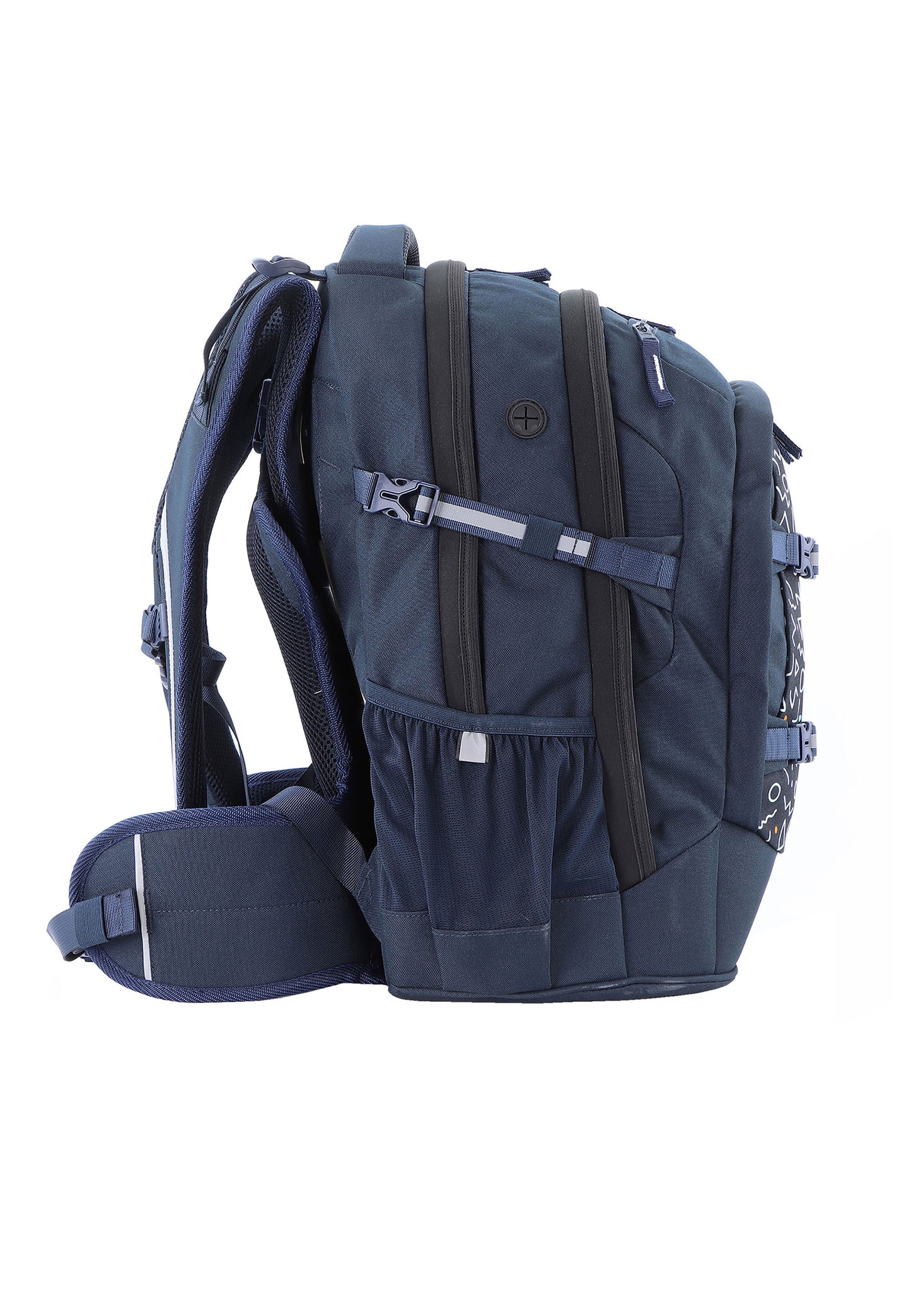 2be School Backpack with Ergonomic  Spine-support and Reflective parts Navy