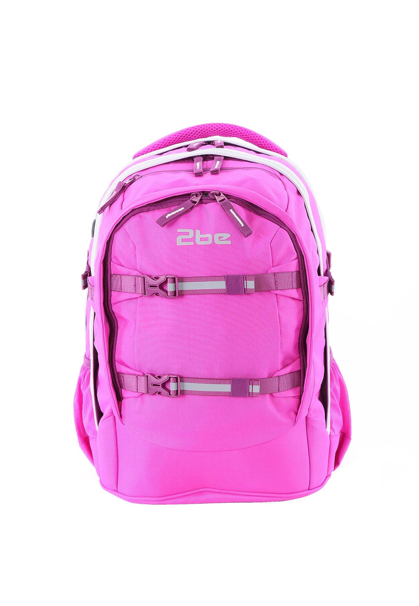 2be School Backpack with Ergonomic  Spine-support and Reflective parts Fuchsia