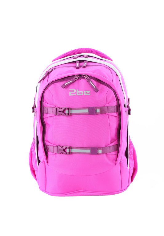 2be School Backpack with Ergonomic  Spine-support and Reflective parts Fuchsia