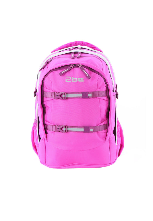 2be School Backpack with Ergonomic  Spine-support and Reflective parts Fuchsia