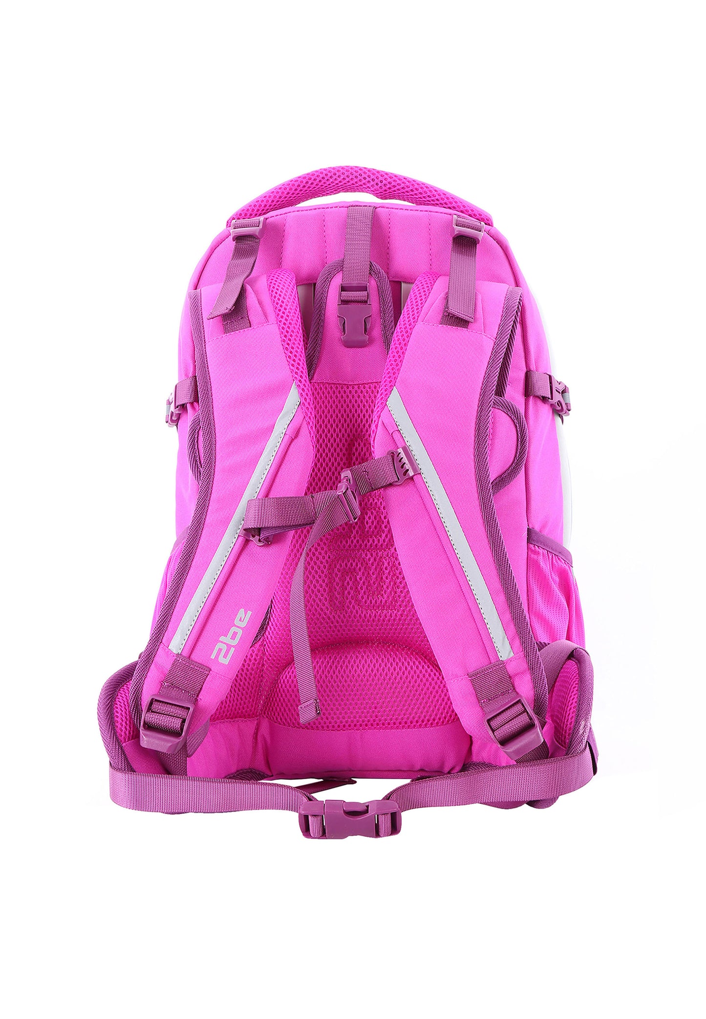 2be School Backpack with Ergonomic  Spine-support and Reflective parts Fuchsia