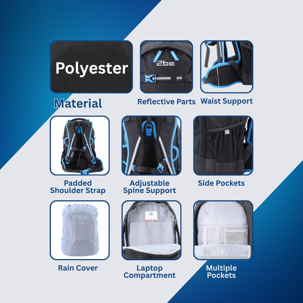 2be Ergonomic School Backpack with  Spine-support and Reflective parts