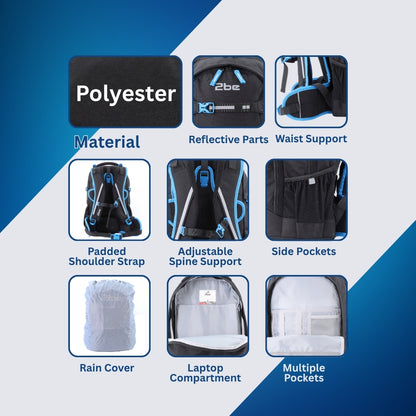 2be Ergonomic School Backpack with  Spine-support and Reflective parts