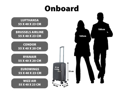 Saxoline Blue - Resort | Hand Luggage / Hard Suitcase / Trolley - Small - Anthracite