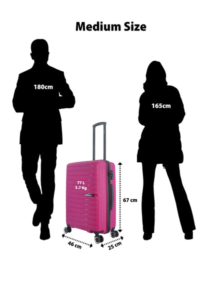 Saxoline Fiesta Travel Luggage / Hard Suitcase / Trolley - Medium - Fuchsia