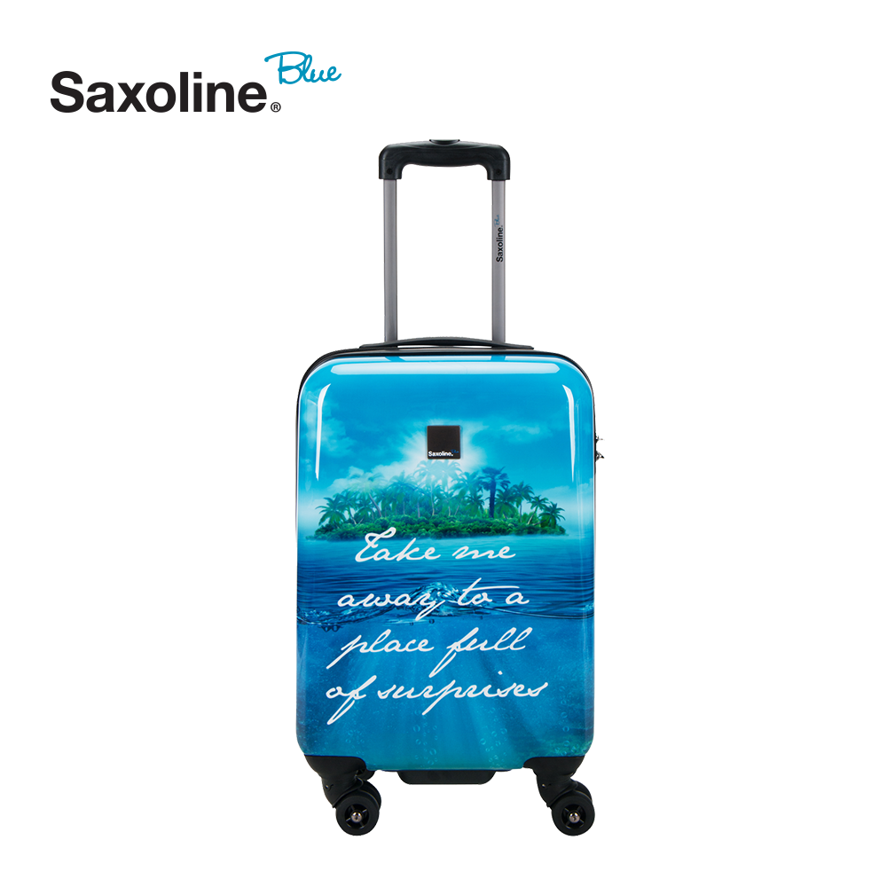 Colourful printed handluggage from Saxoline blue