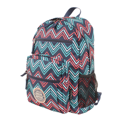 printed backpack with laptop compartment