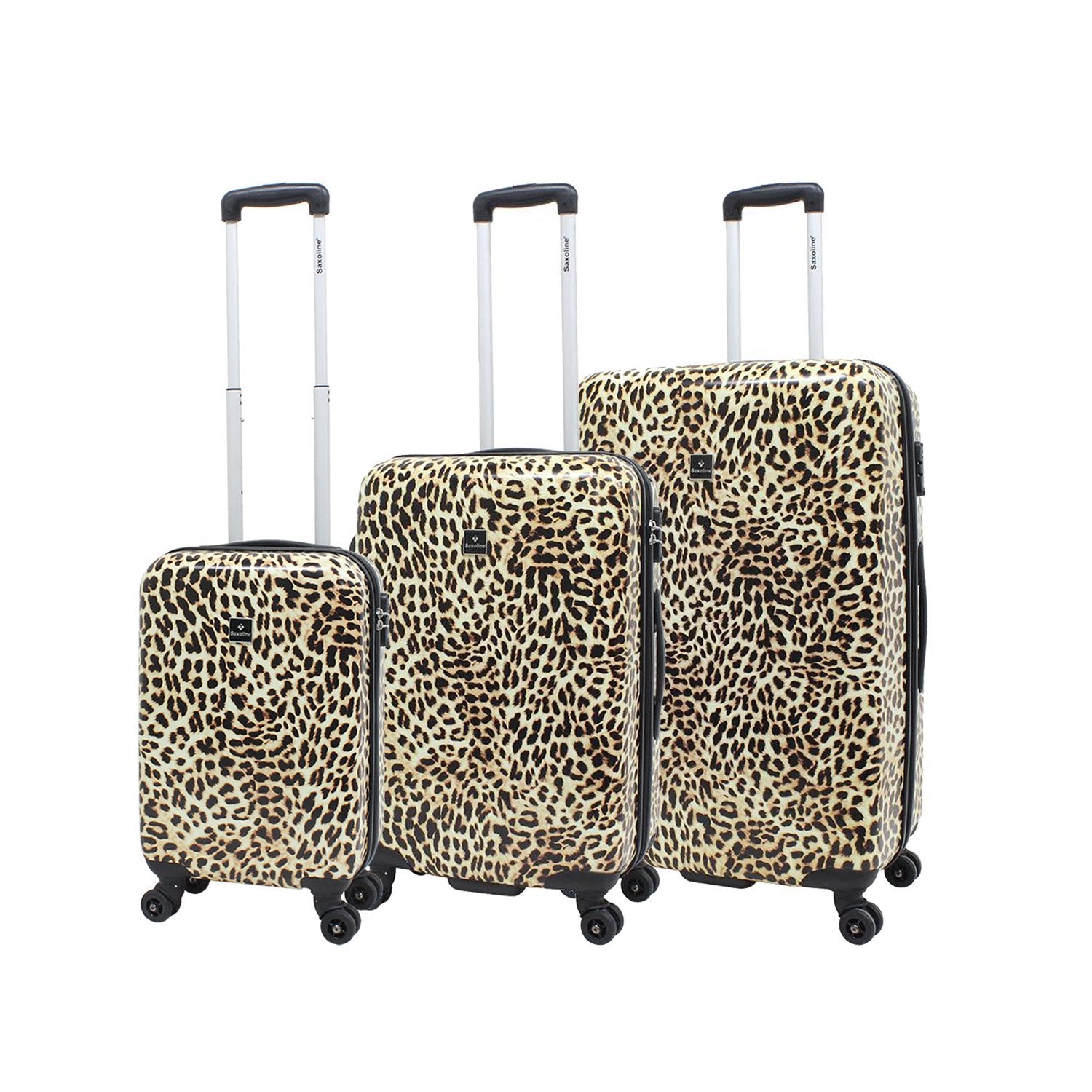 Saxoline Blue 3 piece hard luggage set printed for your holiday trip ...